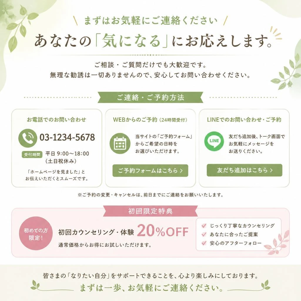 今すぐお問い合わせを！