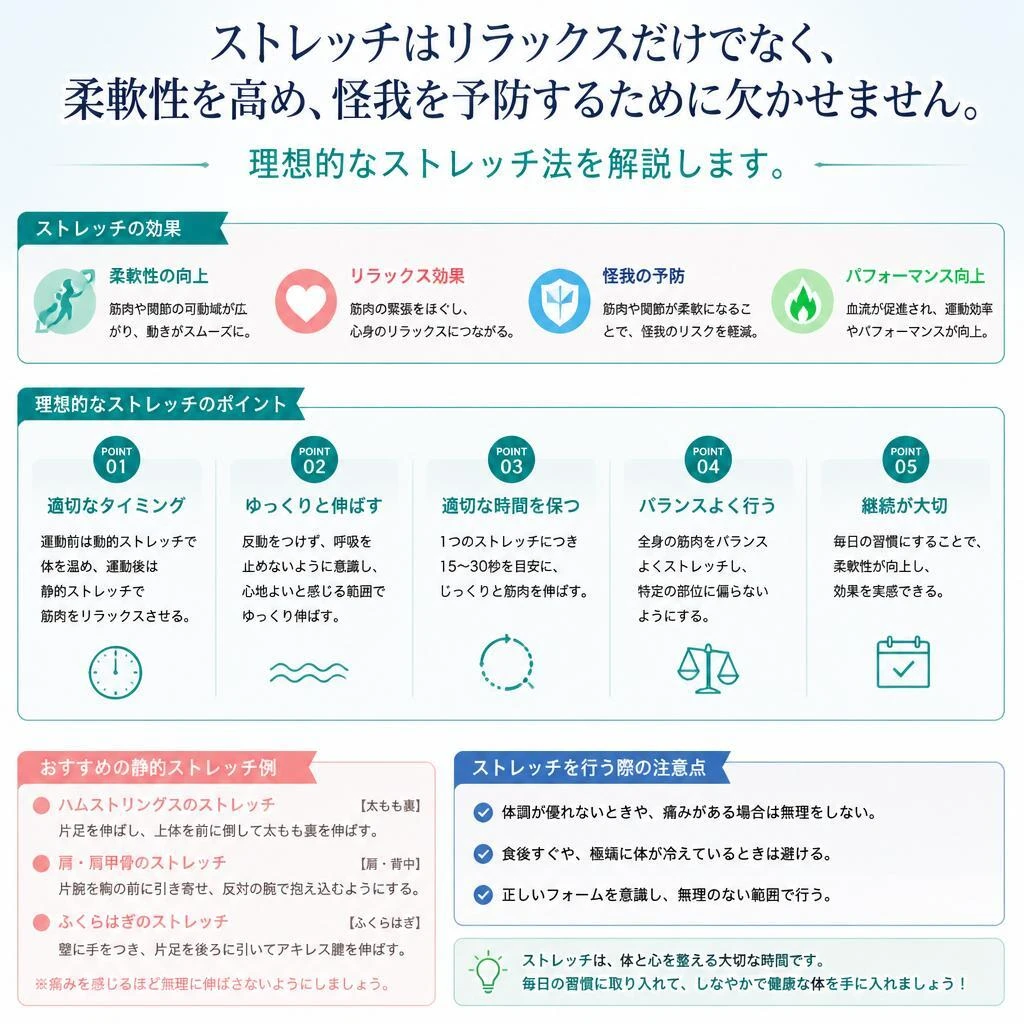4. ストレッチ：柔軟性を高める重要性