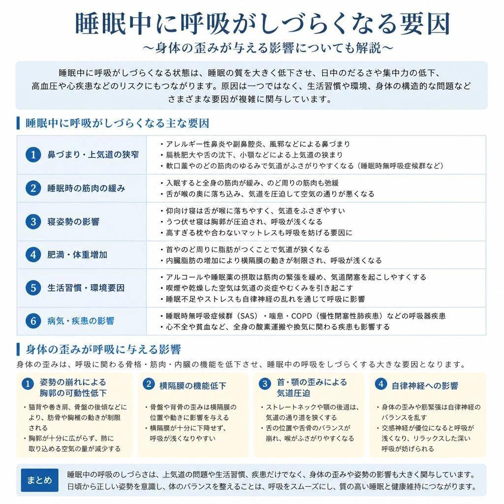 2. 寝ているときに呼吸がしづらい理由