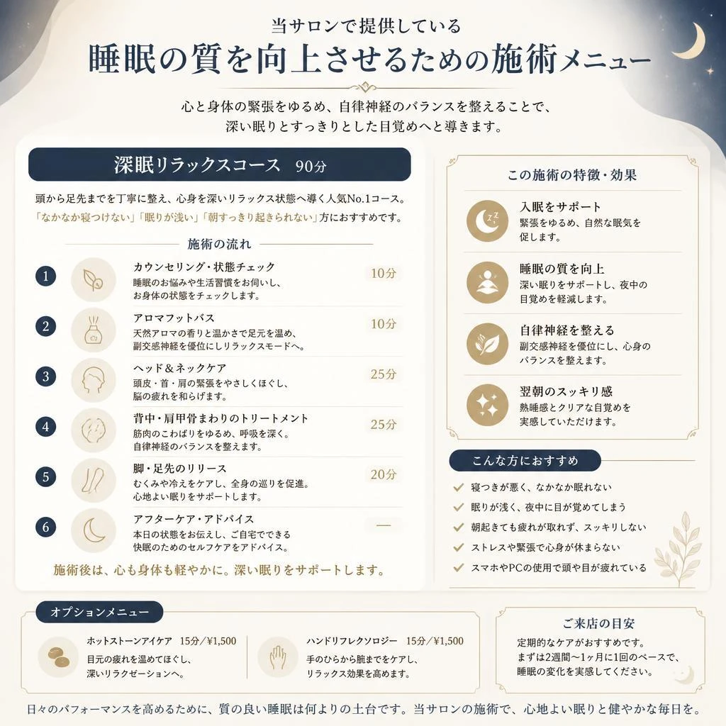 5. 睡眠の質を改善する具体的なメニュー