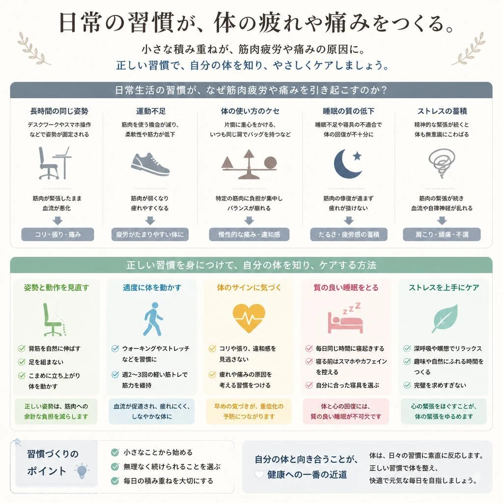 生活習慣と筋肉疲労の関係