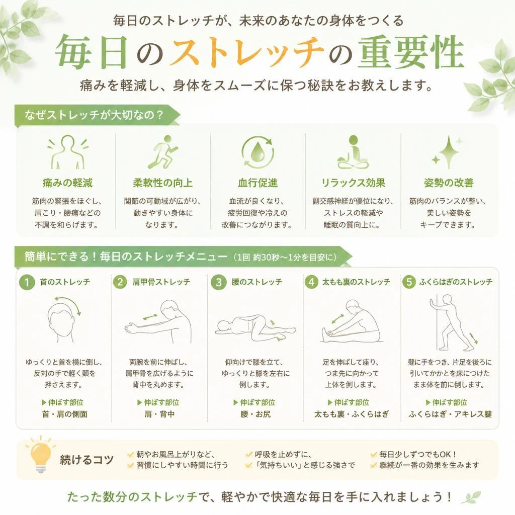 ストレッチで身体を柔軟に