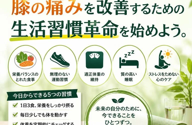 年齢を言い訳にしない！膝の痛みを改善するための生活習慣革命を始めよう。