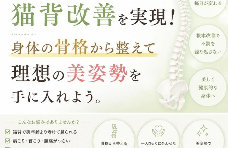 彦根市で猫背改善を実現！身体の骨格から整えて理想の美姿勢を手に入れよう。