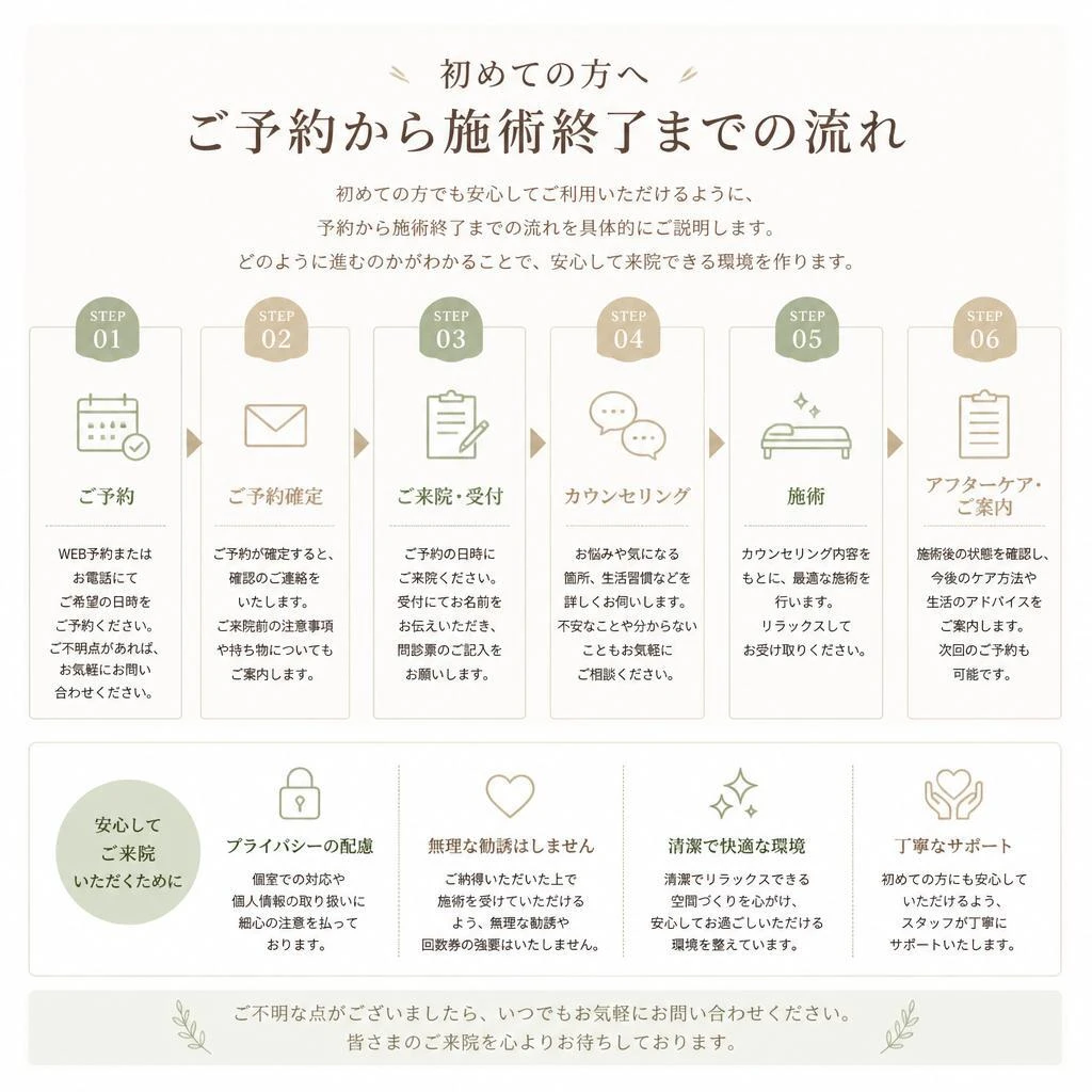 お問い合わせから施術までの流れ