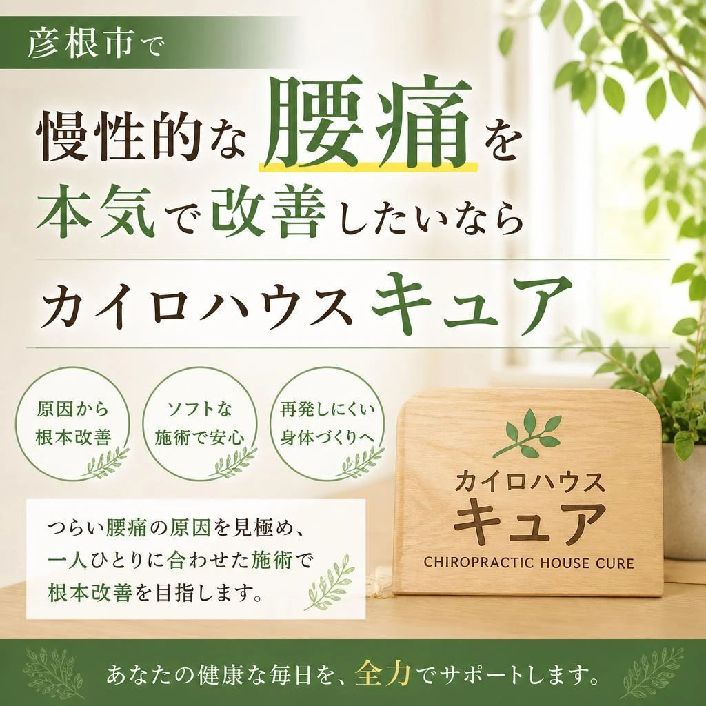 彦根市で慢性的な腰痛を本気で改善したいならカイロハウスキュアで
