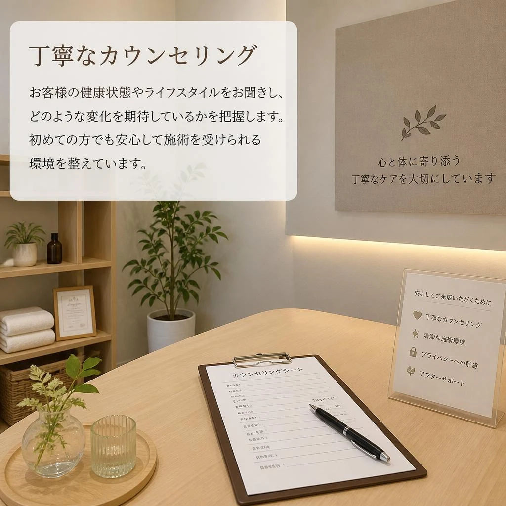 施術前のカウンセリングで安心を