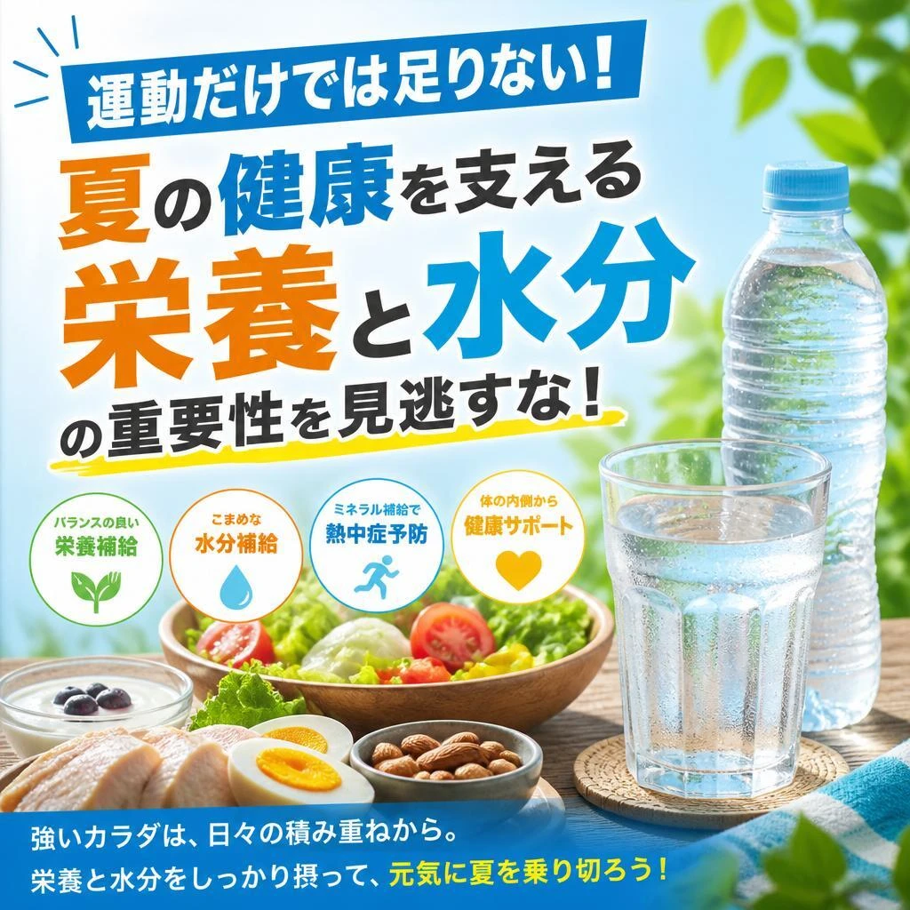 運動だけでは足りない！夏の健康を支える栄養と水分の重要性を見逃すな！