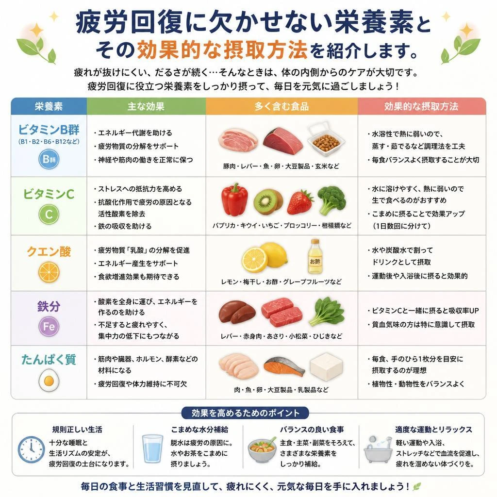 4. 疲労回復に効く栄養素