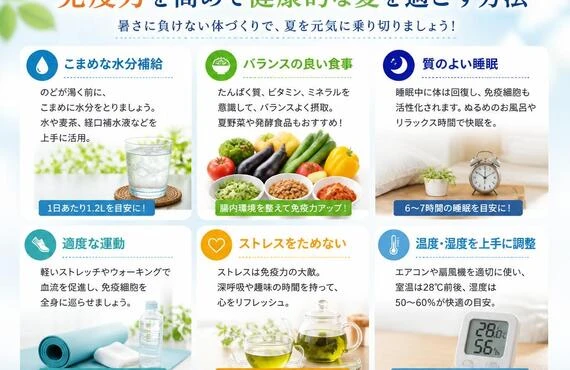 酷暑を乗り切ろう！免疫力を高めて健康的な夏を過ごす方法