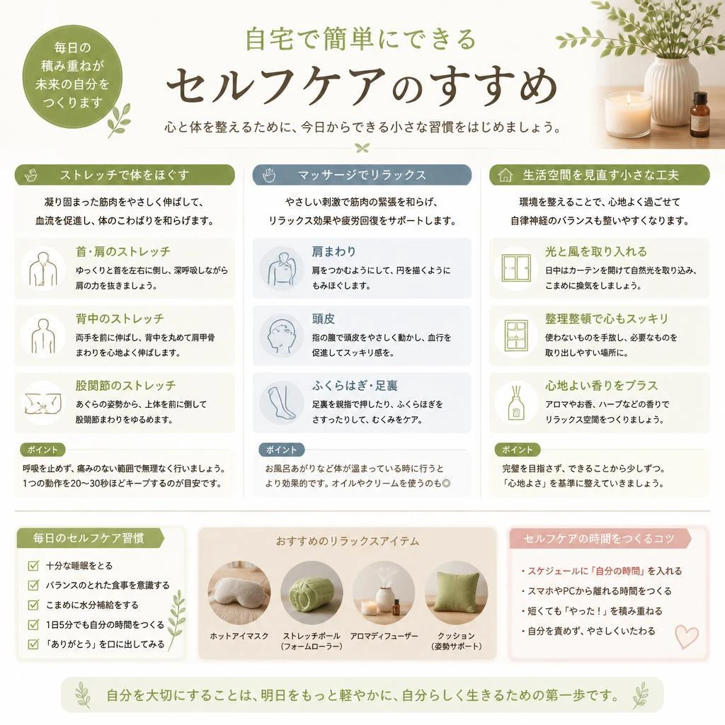 自宅でできるセルフケア方法
