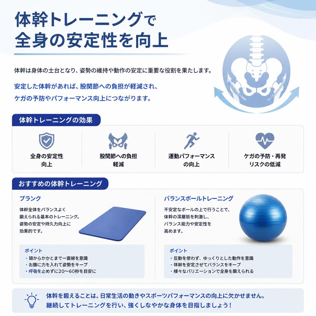 体幹トレーニングで安定性をアップ