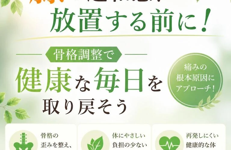 膝の違和感、放置する前に！骨格調整で健康な毎日を取り戻そう