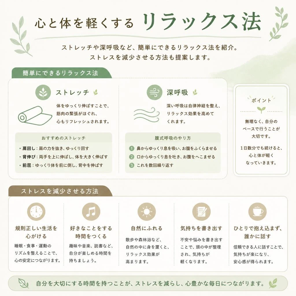 リラックス法で首痛を改善