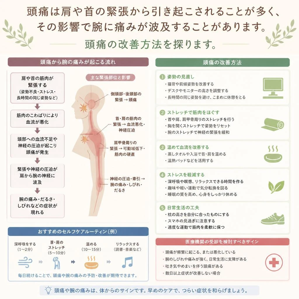 頭痛治療と腕の痛みの関連性