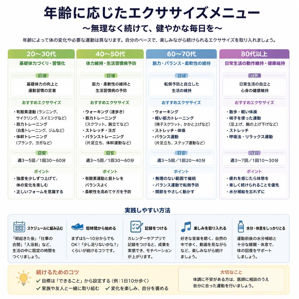 おすすめのエクササイズメニュー
