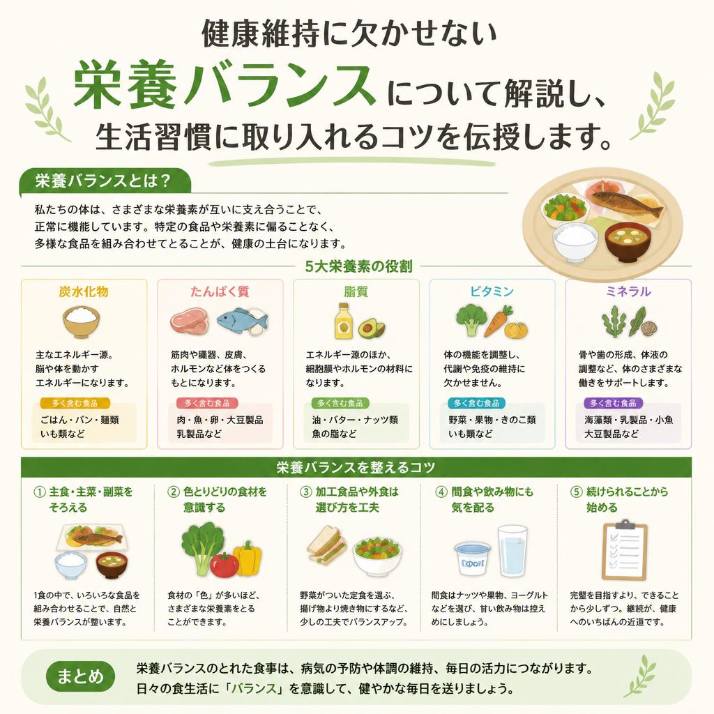 栄養バランスと食事の見直し
