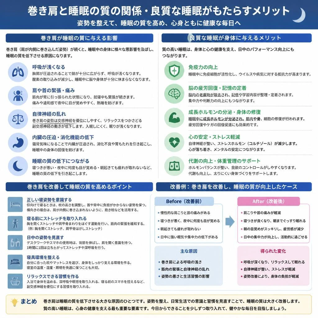 巻き肩と睡眠の質の関係