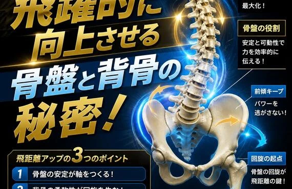 飛距離を飛躍的に向上させる骨盤と背骨の秘密！