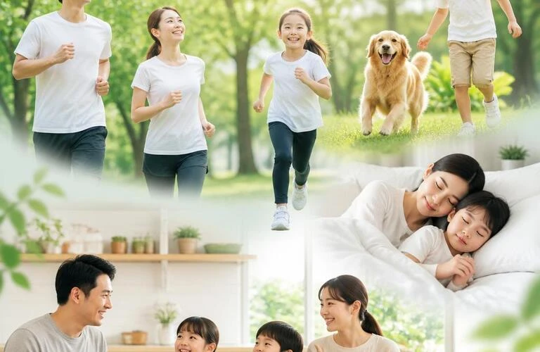家族みんなで健康に！運動不足と睡眠の悩みを解消し、弾む毎日を手に入れよう。