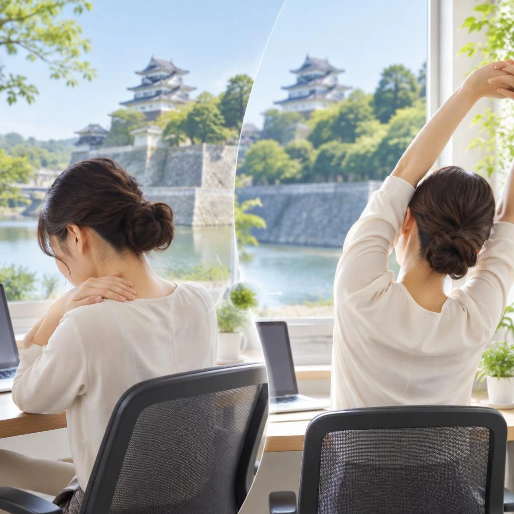 彦根市で肩こり・首周りの不調が気になる方へ。毎日のデスクワークで崩れがちな姿勢を見直し、軽やかな毎日への一歩を踏み出しませんか。